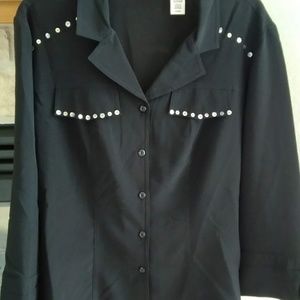 Covington Petite Black Blouse